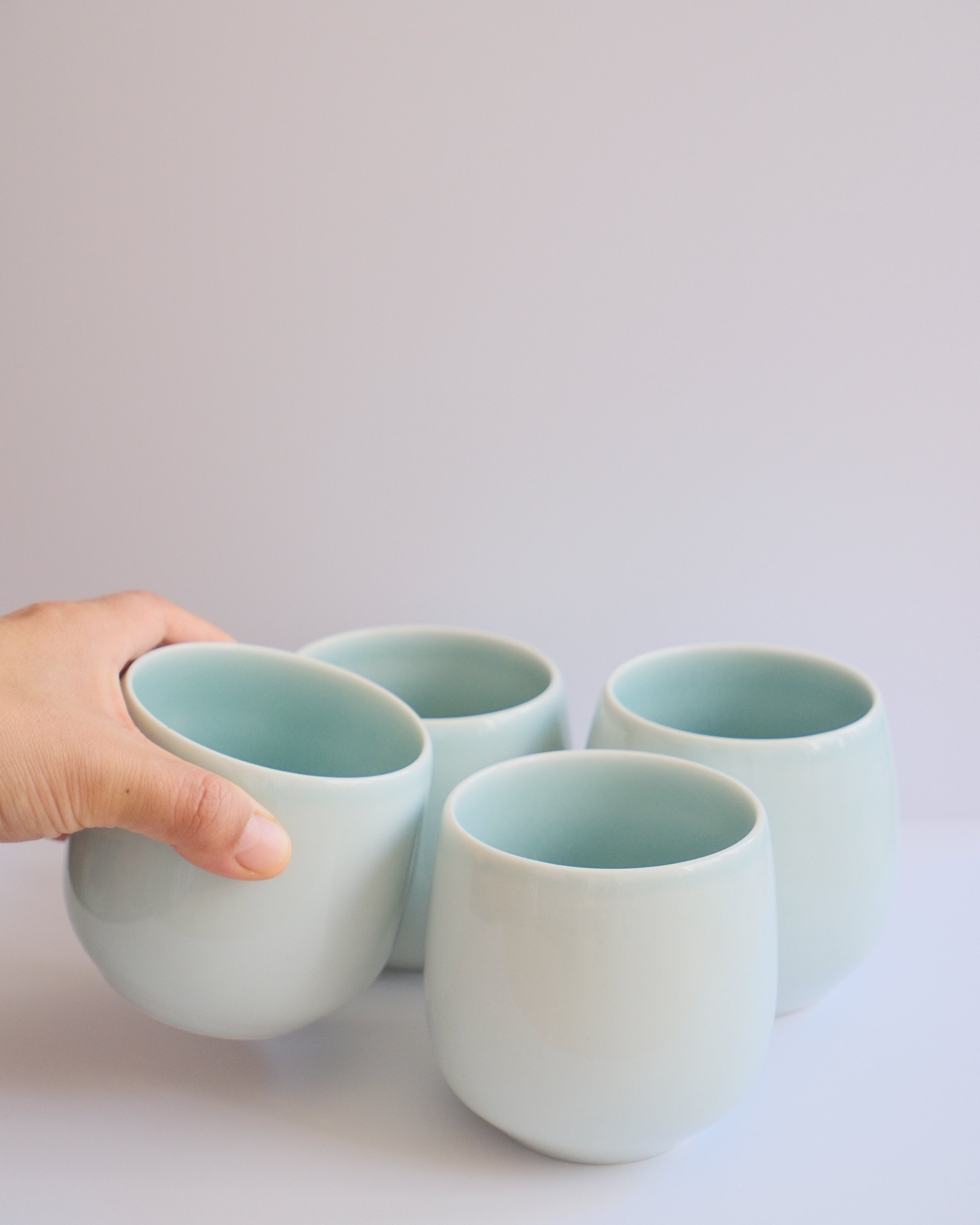 Porcelain Tumblers - Celadon Blue