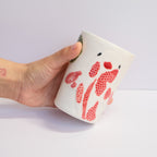 Porcelain Tumbler 014 - Red Koi & Pond Lilies 375ml