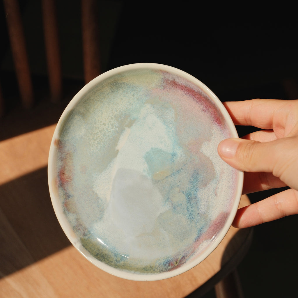Watercolour small dessert plate 08