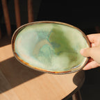 Watercolour oval plate 01