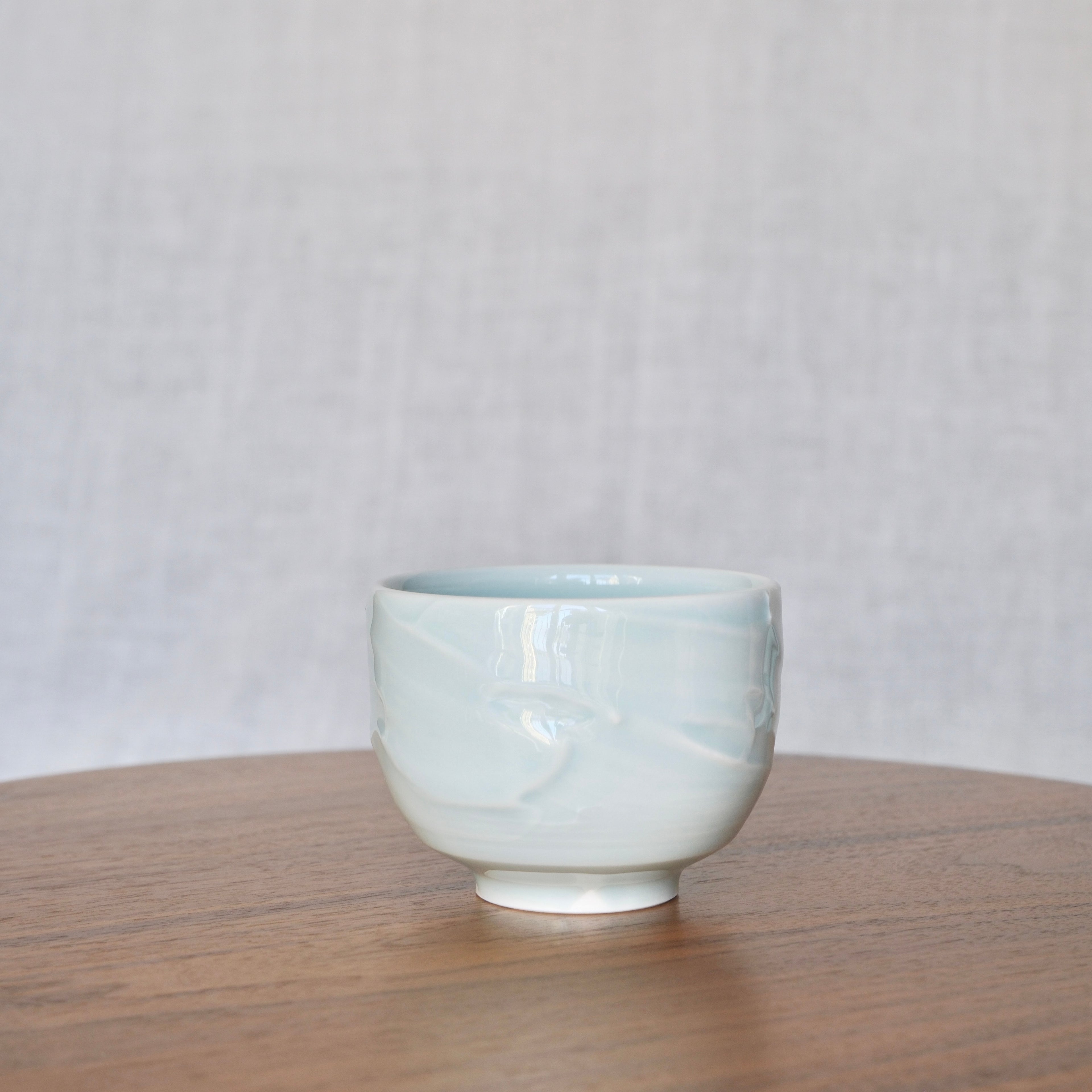 Slip textured Cup 004 "Celadon Blue" - 225ml