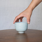 Slip textured Cup 011 "Celadon Blue" - 175ml