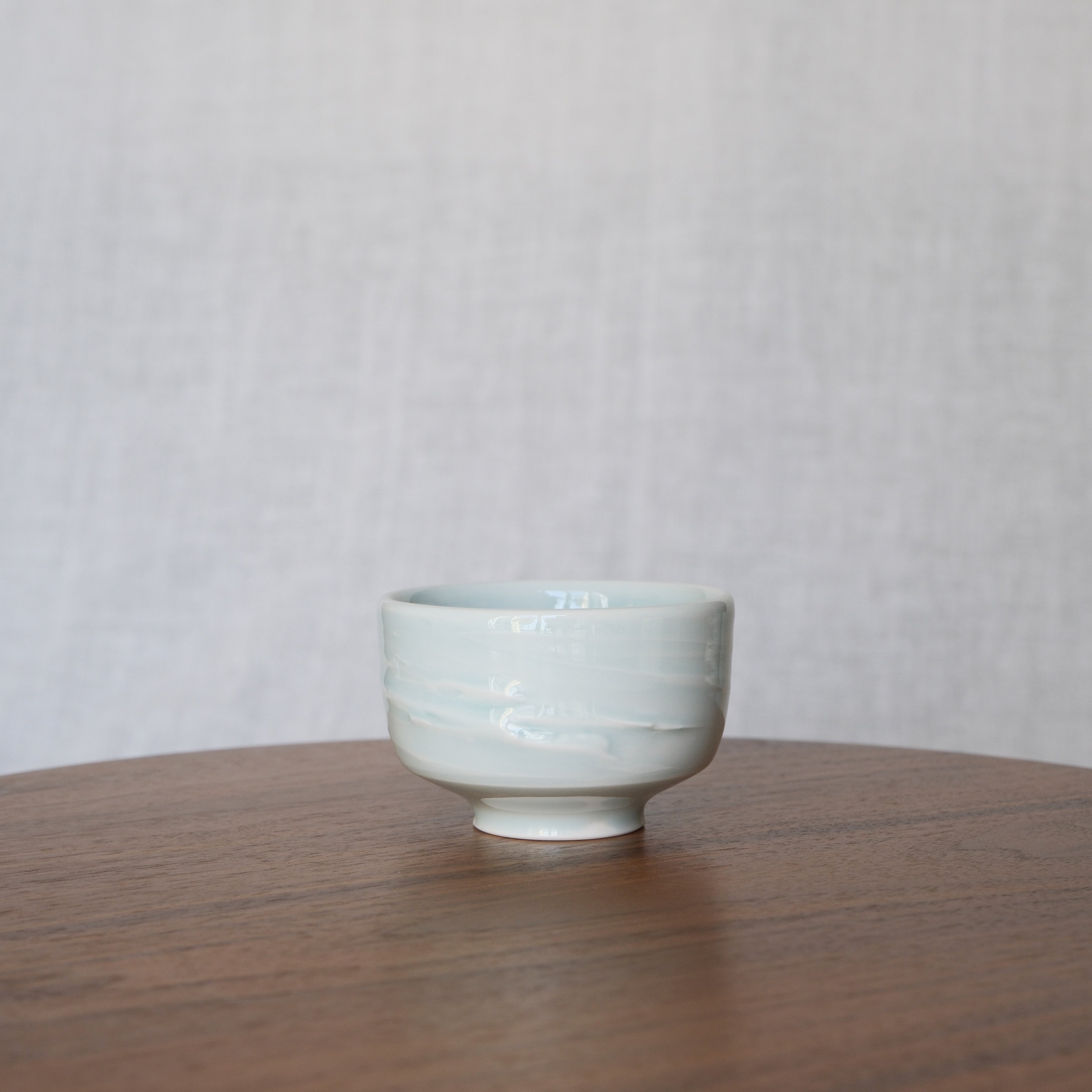 Slip textured Cup 017 "Celadon Blue" - 160ml