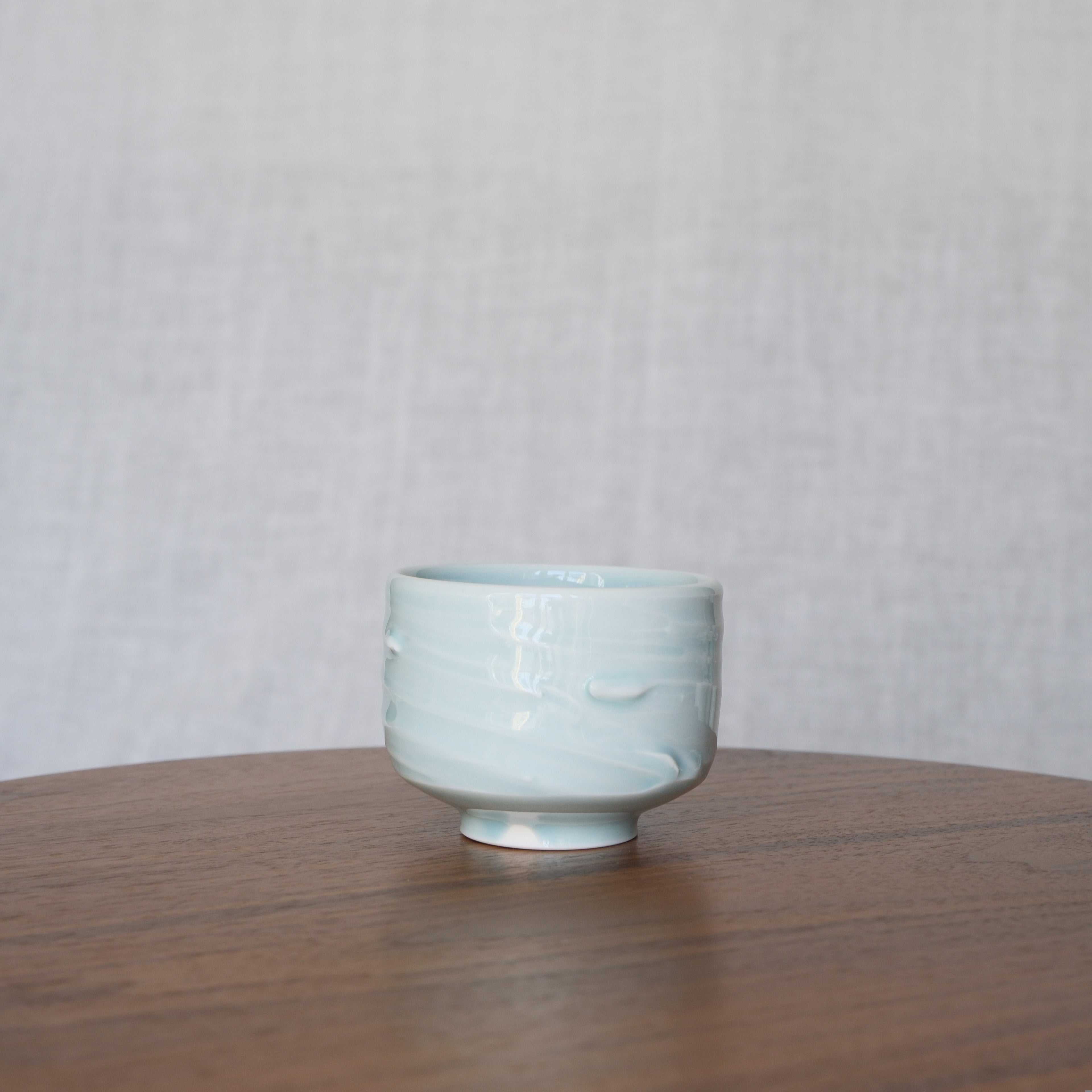Slip textured Cup 015 "Celadon Blue" - 180ml