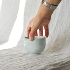 Slip textured Cup 004 "Celadon Blue" - 225ml