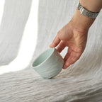 Slip textured Cup 005 "Celadon Blue" - 210ml