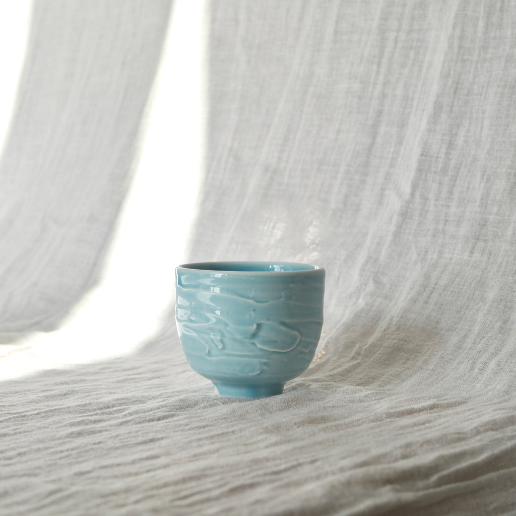 Slip textured Cup 008 "Sky Blue" - 220ml