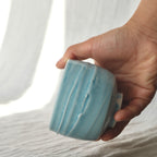 Slip textured Cup 009 "Sky Blue" - 210ml