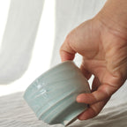 Slip textured Cup 011 "Celadon Blue" - 175ml