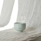 Slip textured Cup 012 "Celadon Blue" - 180ml