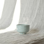 Slip textured Cup 013 "Celadon Blue" - 180ml