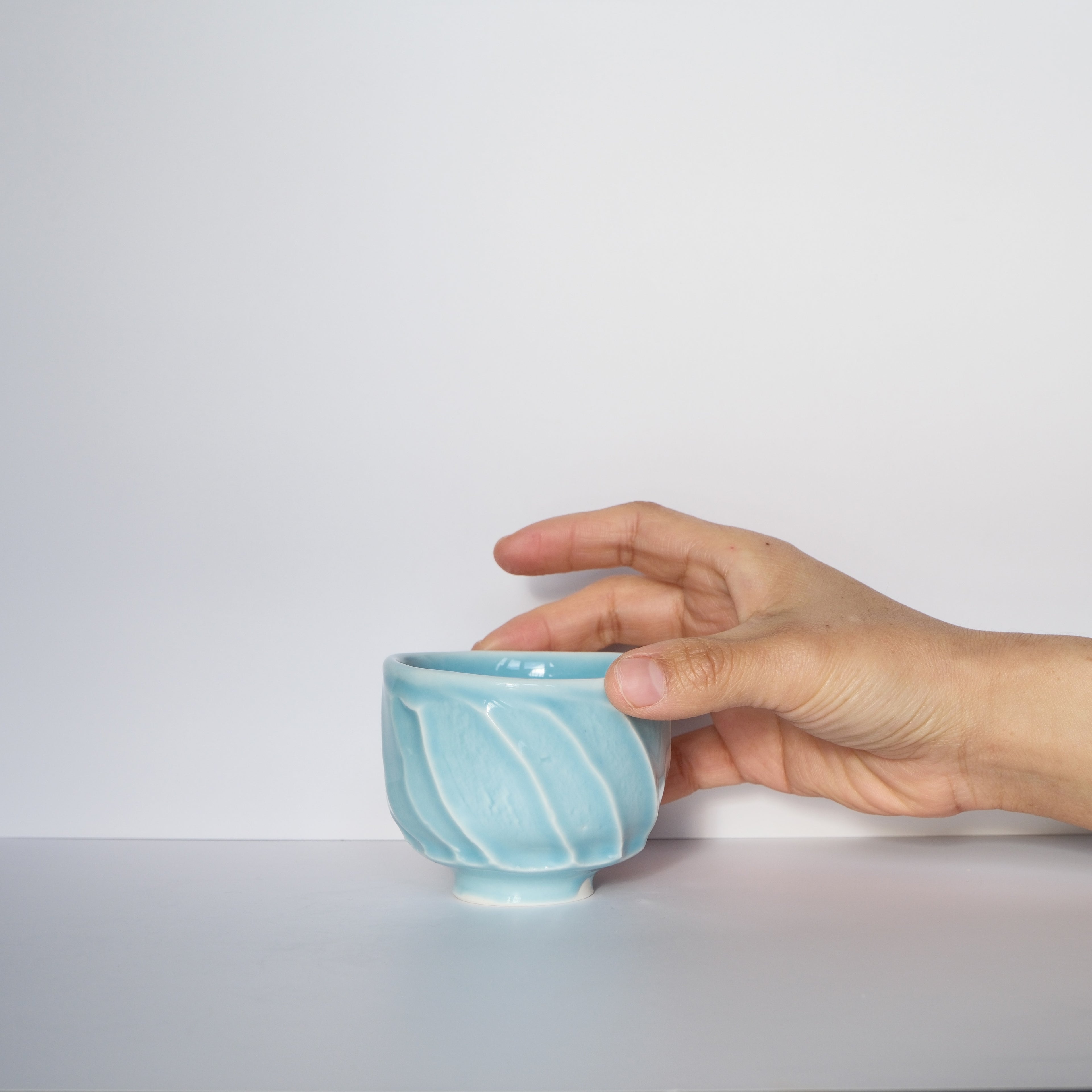 Faceted cup 140ml - Sky Blue