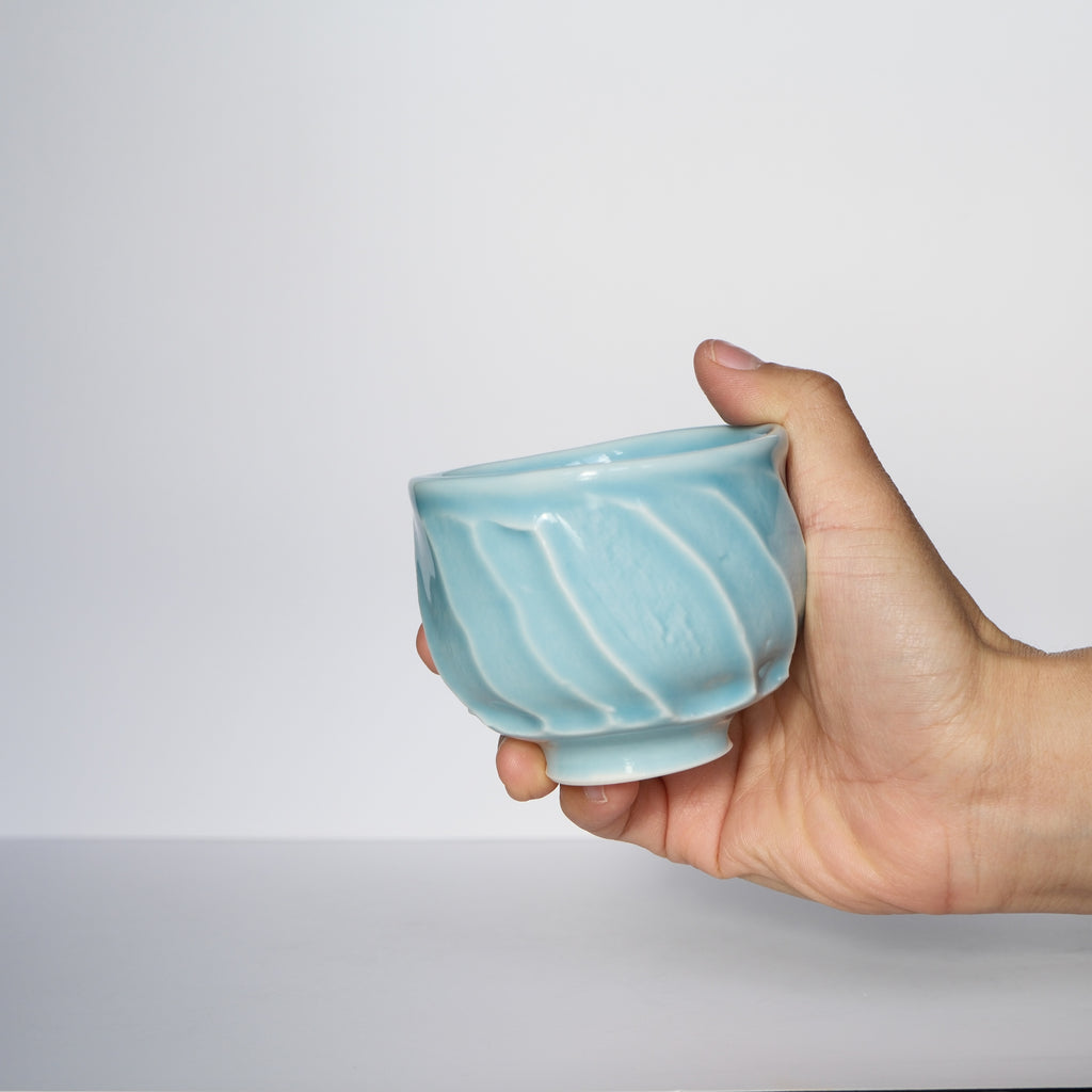 Faceted cup 140ml - Sky Blue