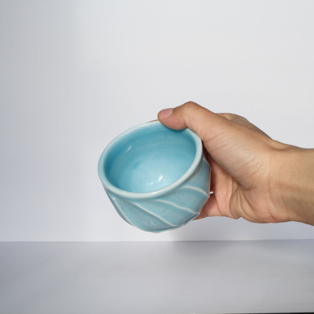 Faceted cup 140ml - Sky Blue