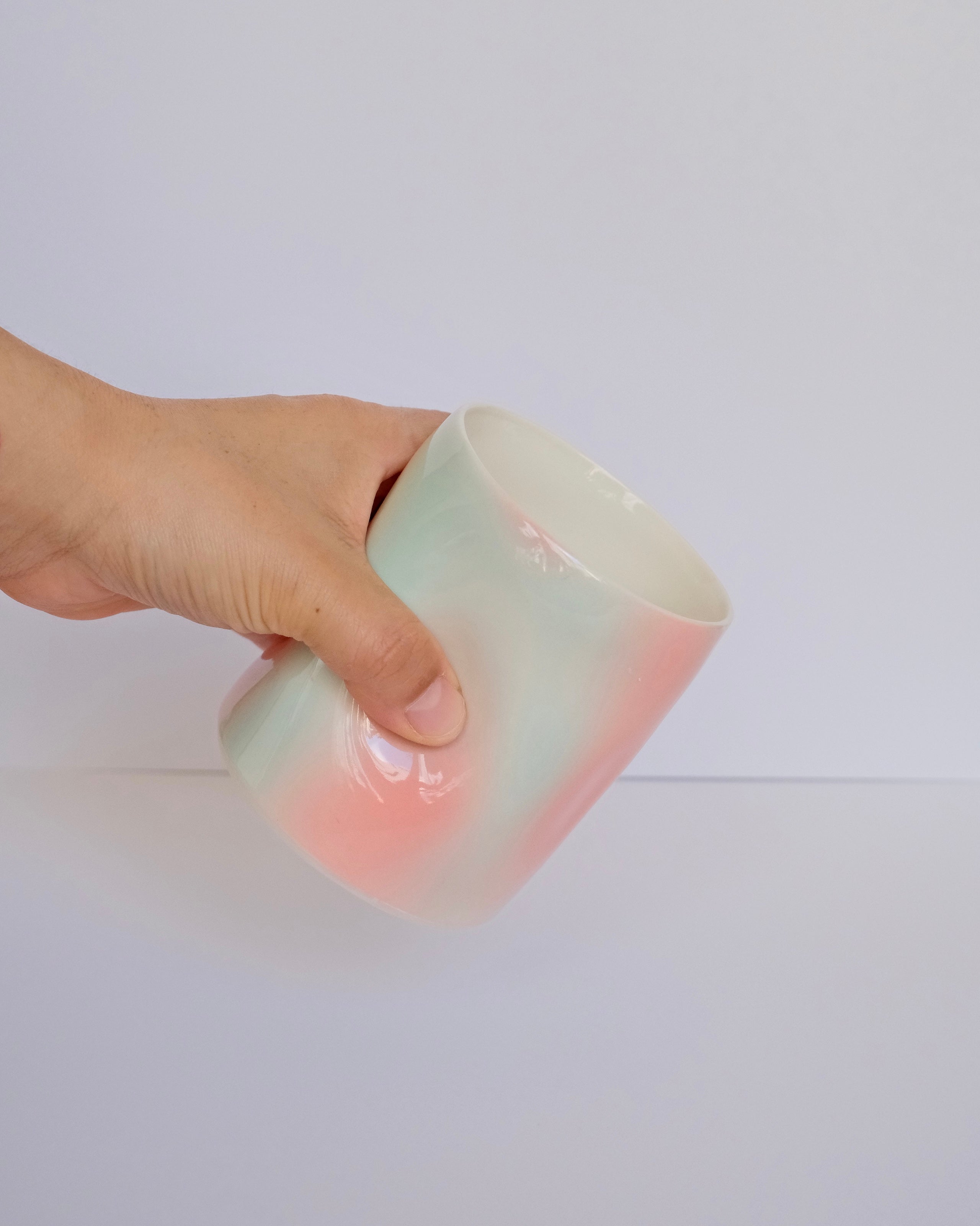 Dimple Cup Porcelain 350ml - Melon Cloudy