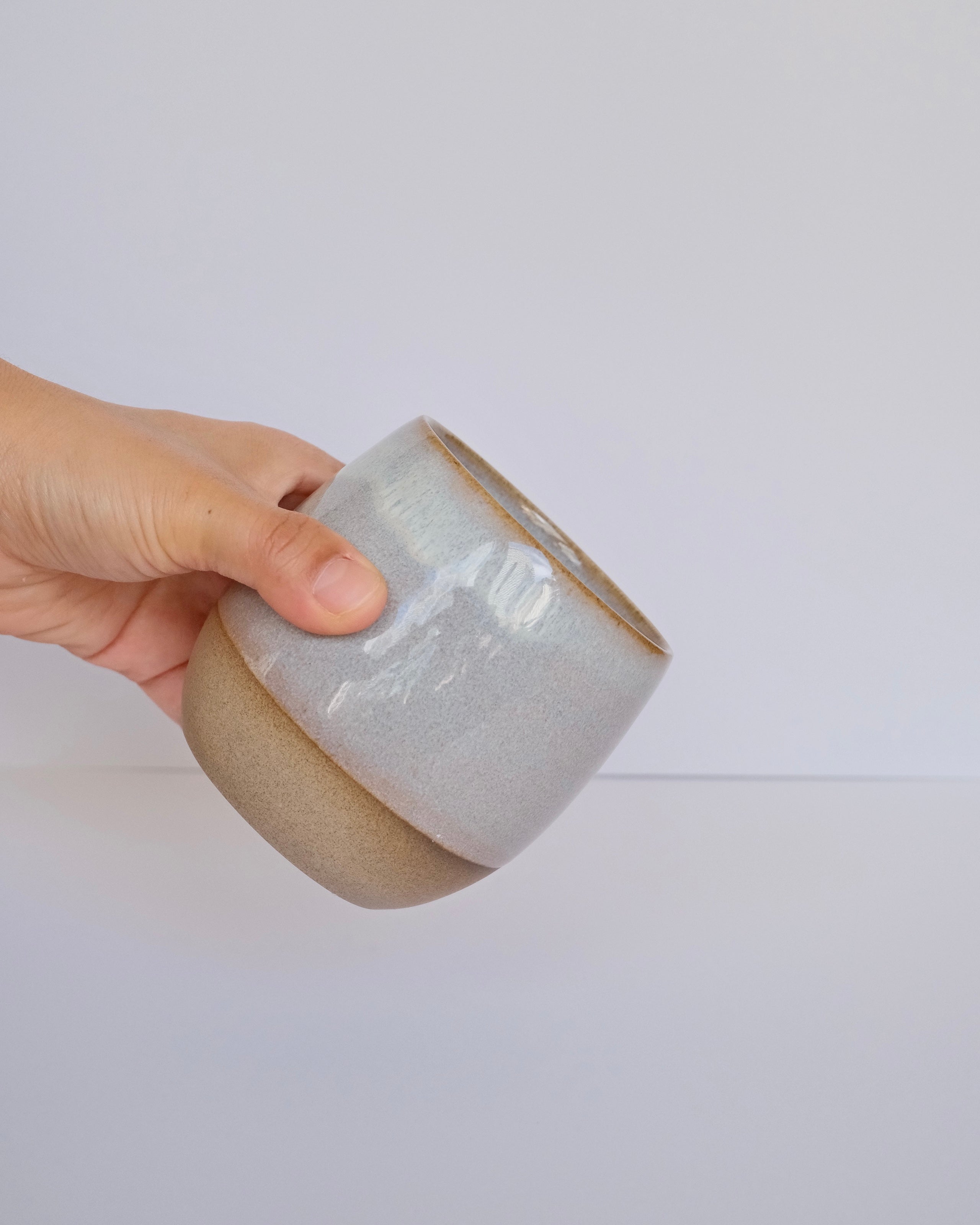 Coffee Cup 420ml - Buff Stoneware - Lilac Haze
