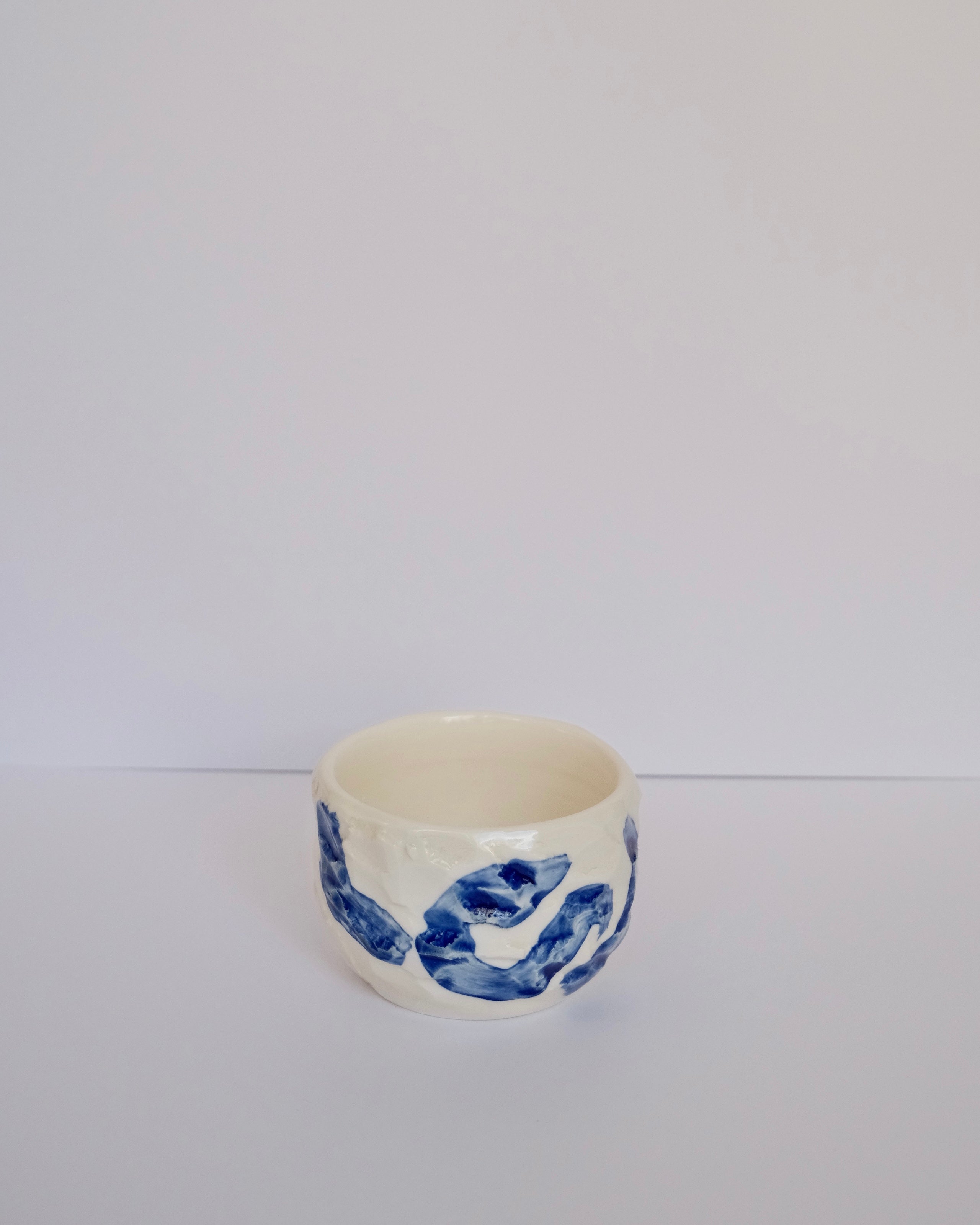 Kurinuki Style Porcelain Cup - Cobalt