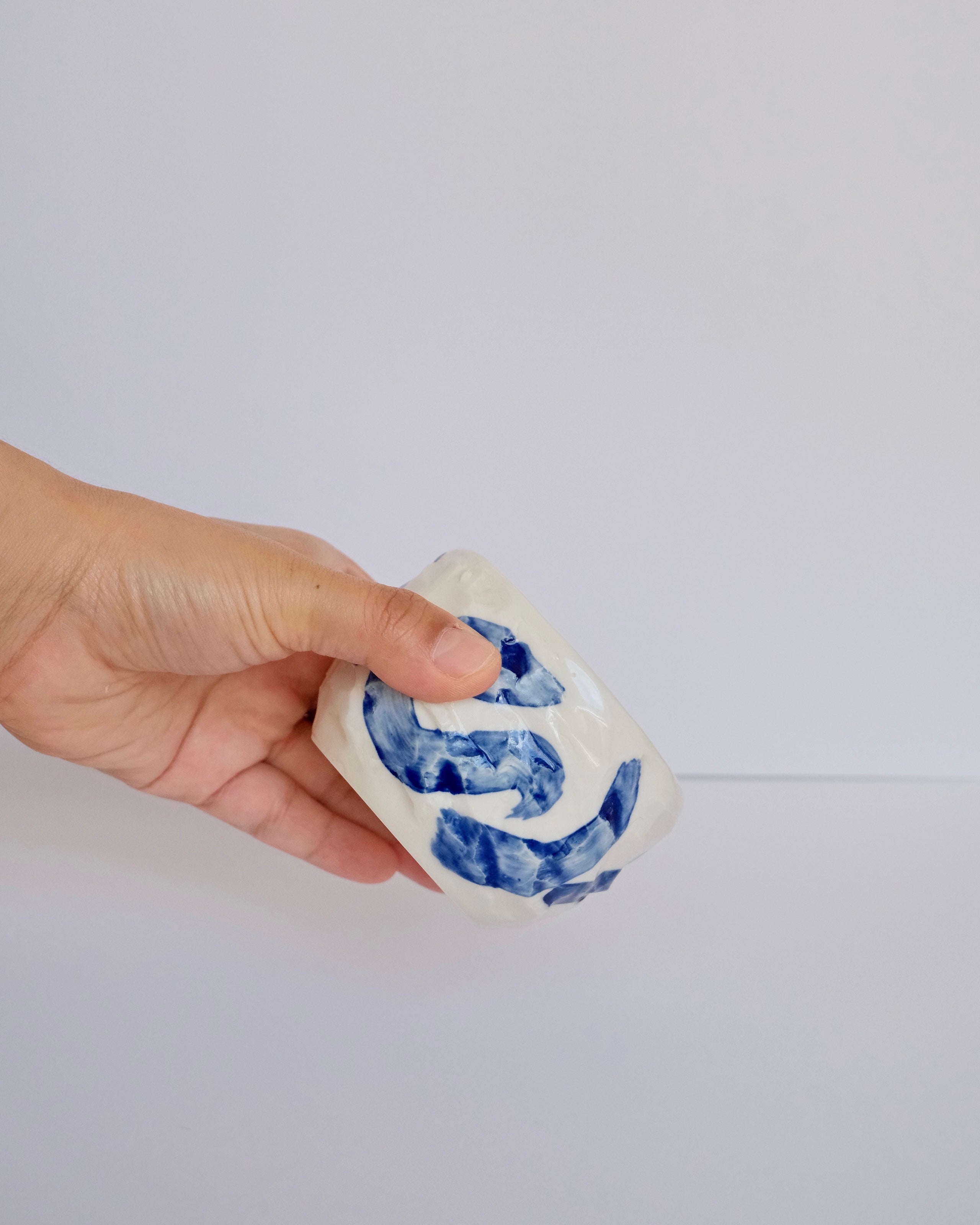 Kurinuki Style Porcelain Cup - Cobalt