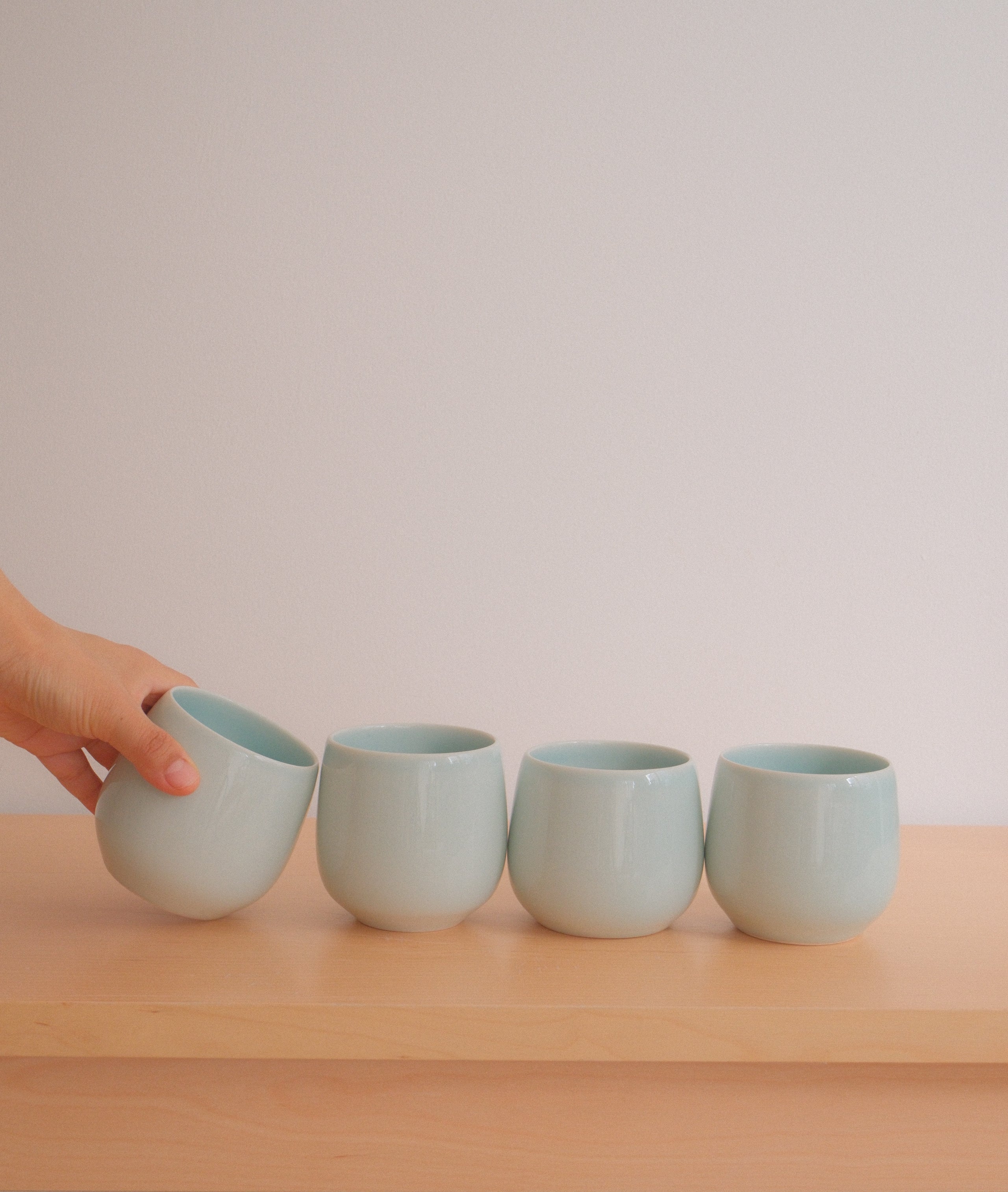 Porcelain Tumblers - Celadon Blue
