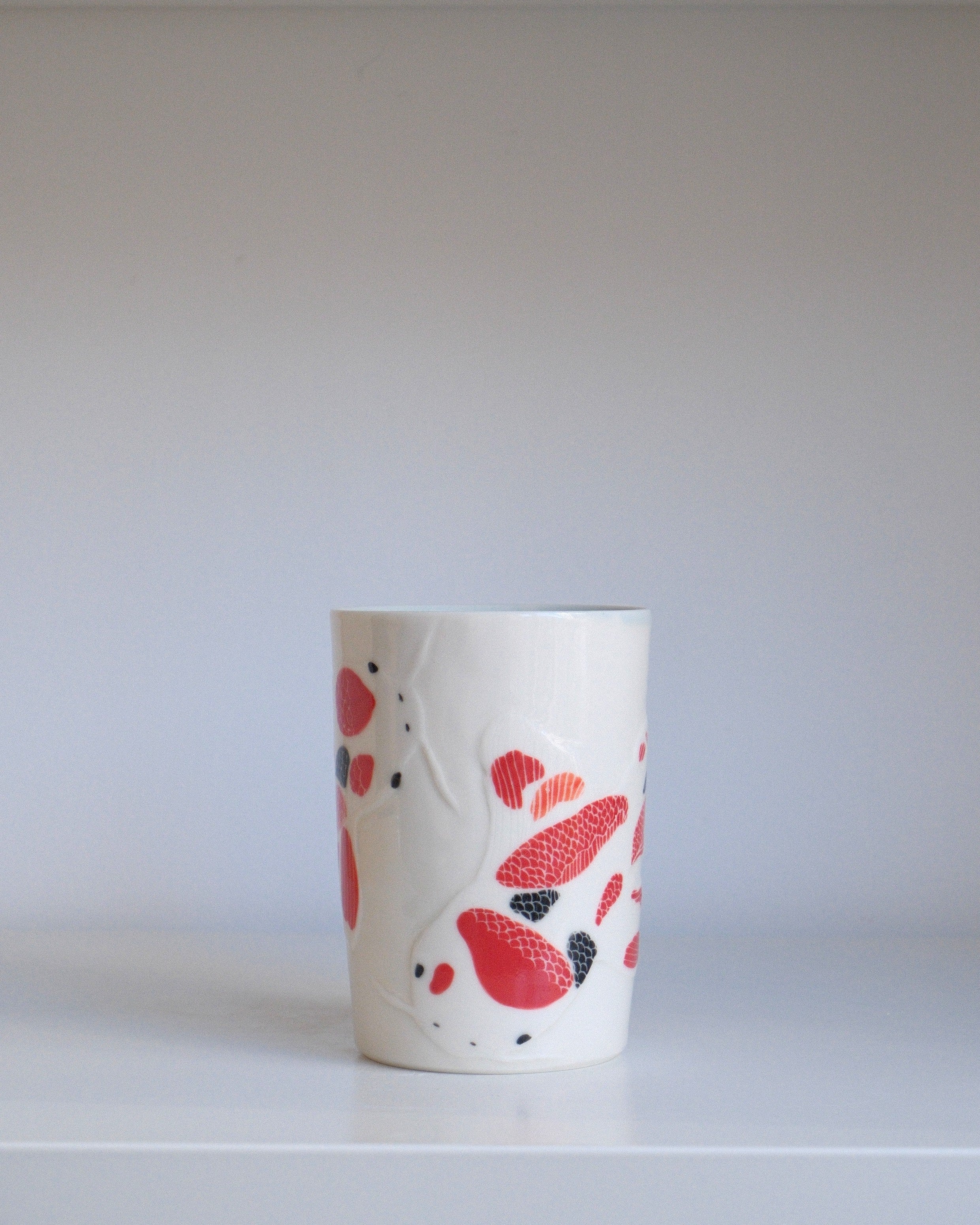 Porcelain Tumbler 002 - Two Koi Adrift - 450ml