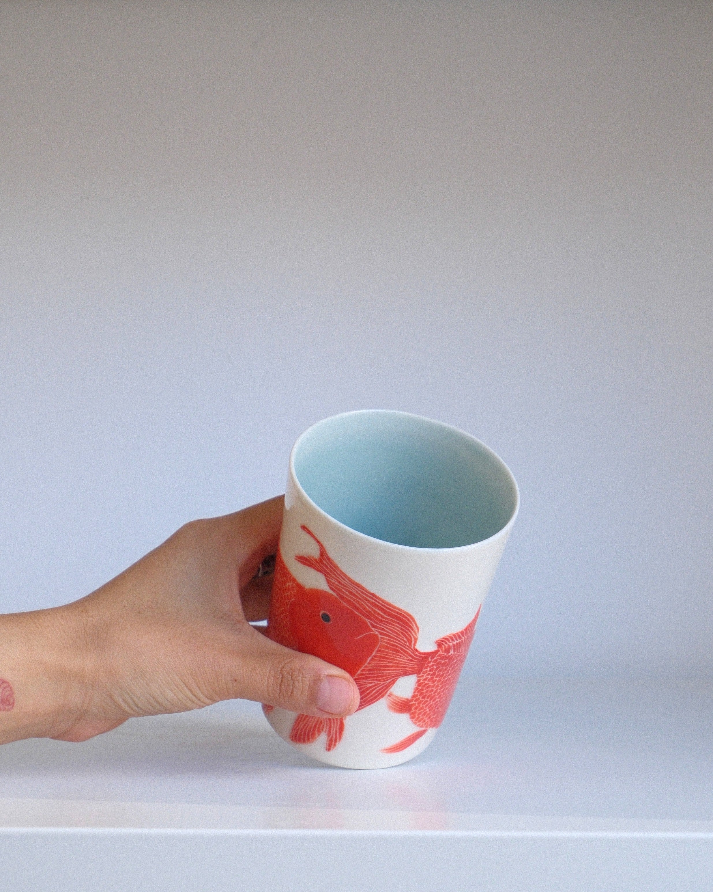 Porcelain Tumbler 003 - Two Goldfish - 350ml