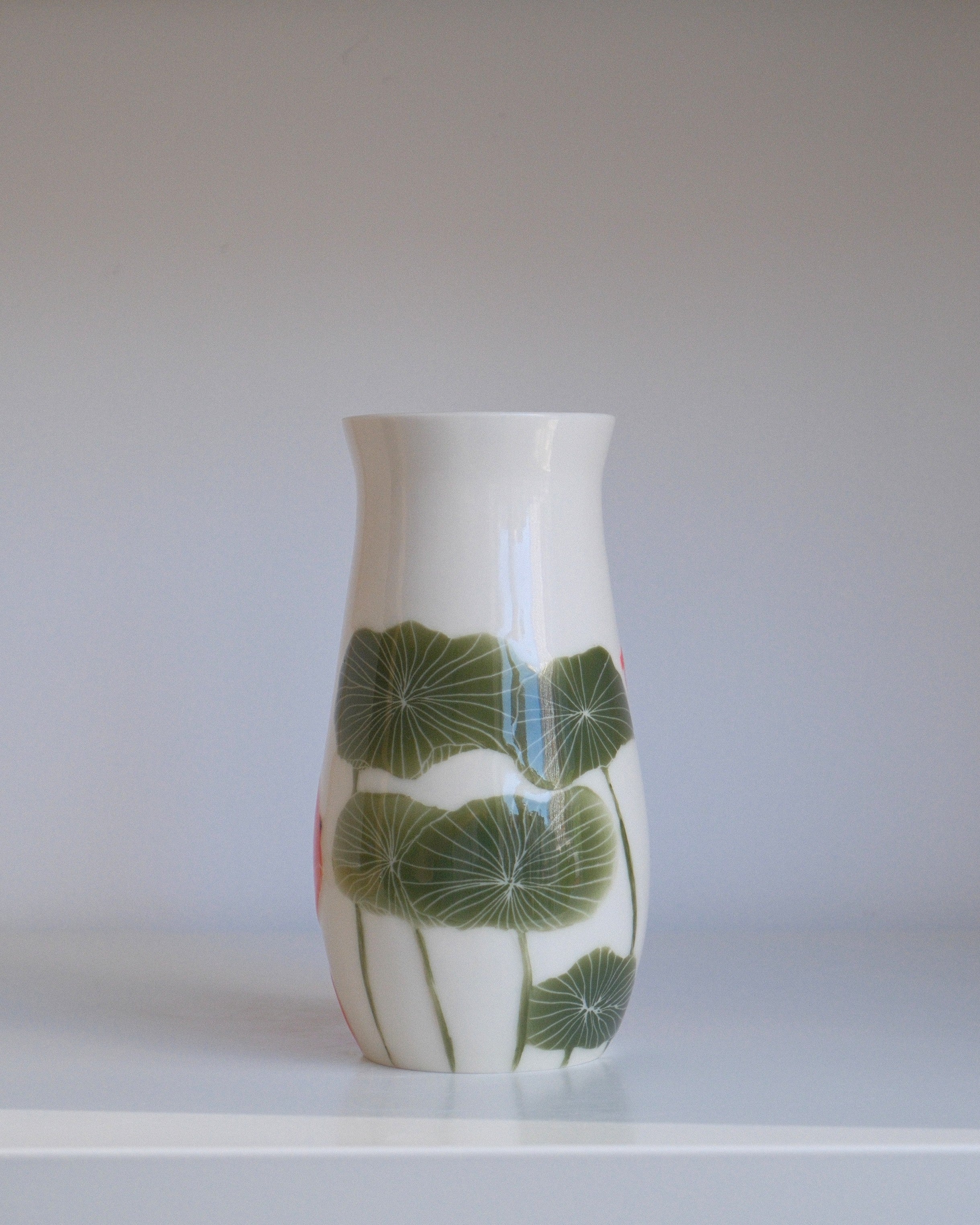 Porcelain Vessel 002 - A Goldfish & Pond Lilies - Tall/Small