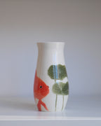 Porcelain Vessel 002 - A Goldfish & Pond Lilies - Tall/Small