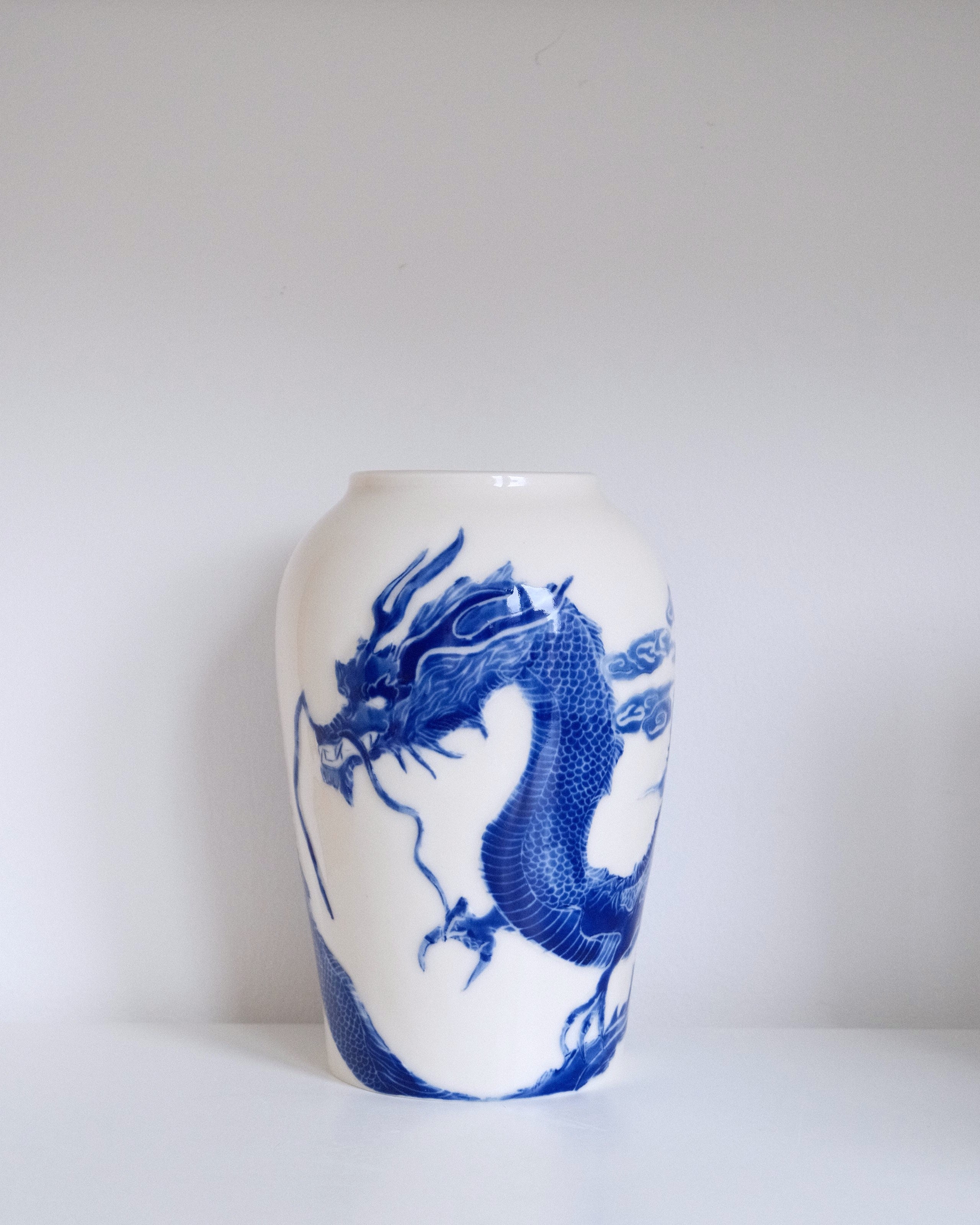 Porcelain Vessel 005 - The Dragon Soars - Urn/Medium