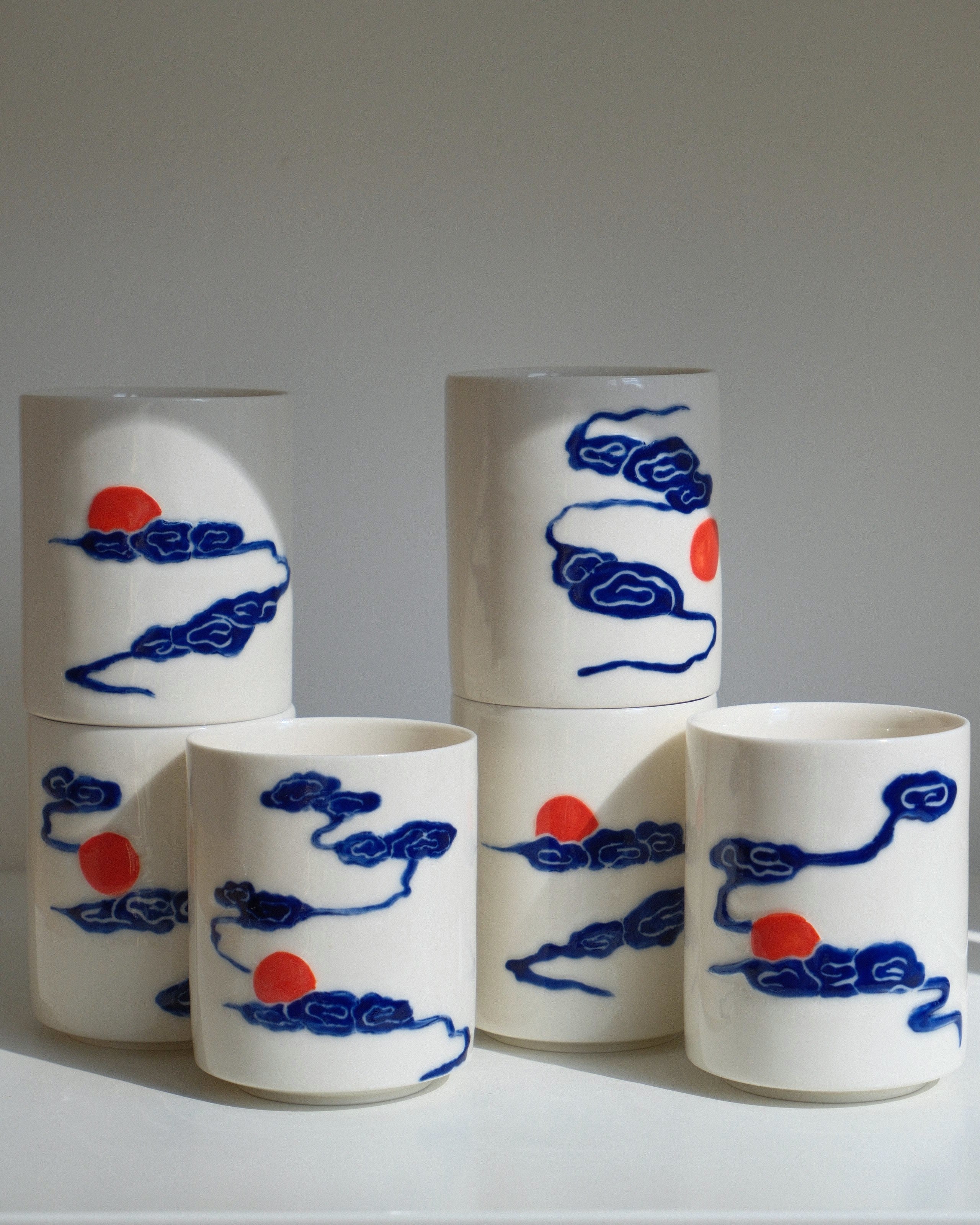 Porcelain Yunomi 002 - Drifting Clouds - 250ml