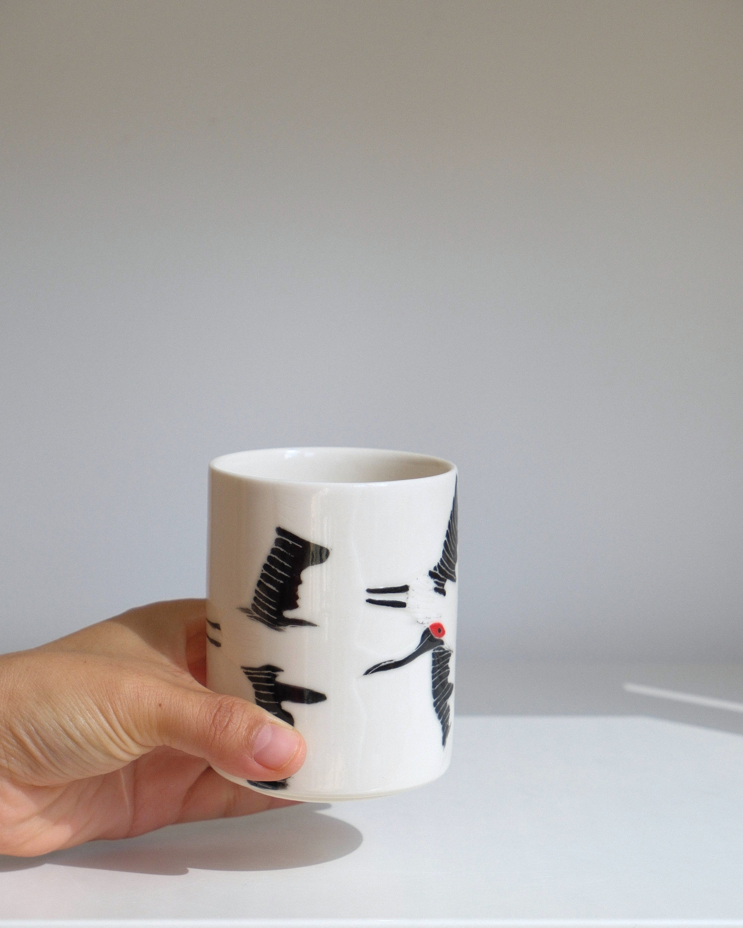 Porcelain Yunomi 003 - Flying Cranes 300ml