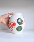 Porcelain Vessel 003 - Drifting Koi - Urn/Medium
