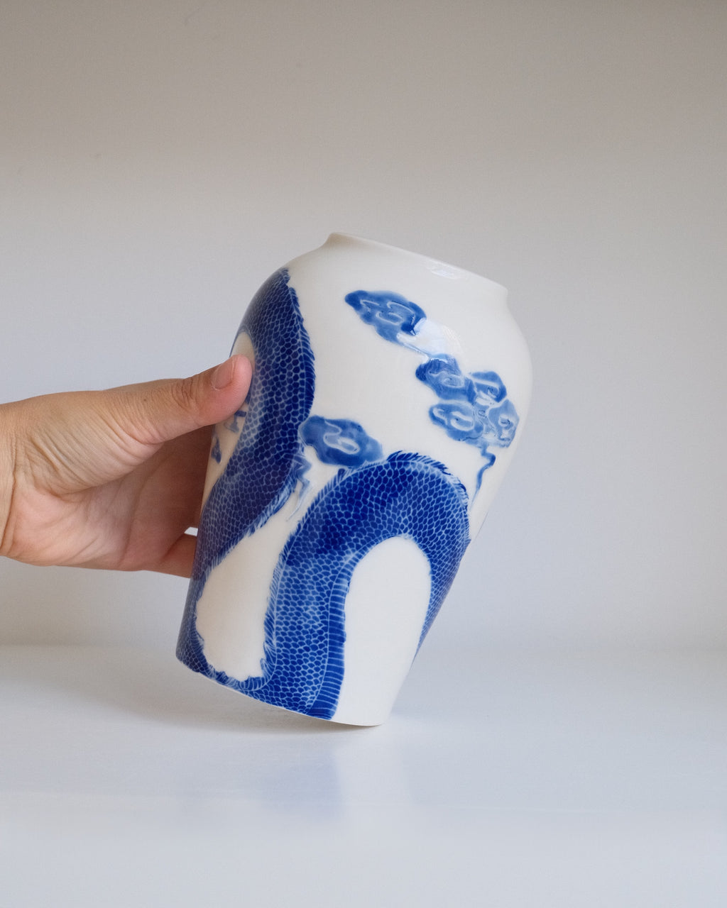 Porcelain Vessel 005 - The Dragon Soars - Urn/Medium