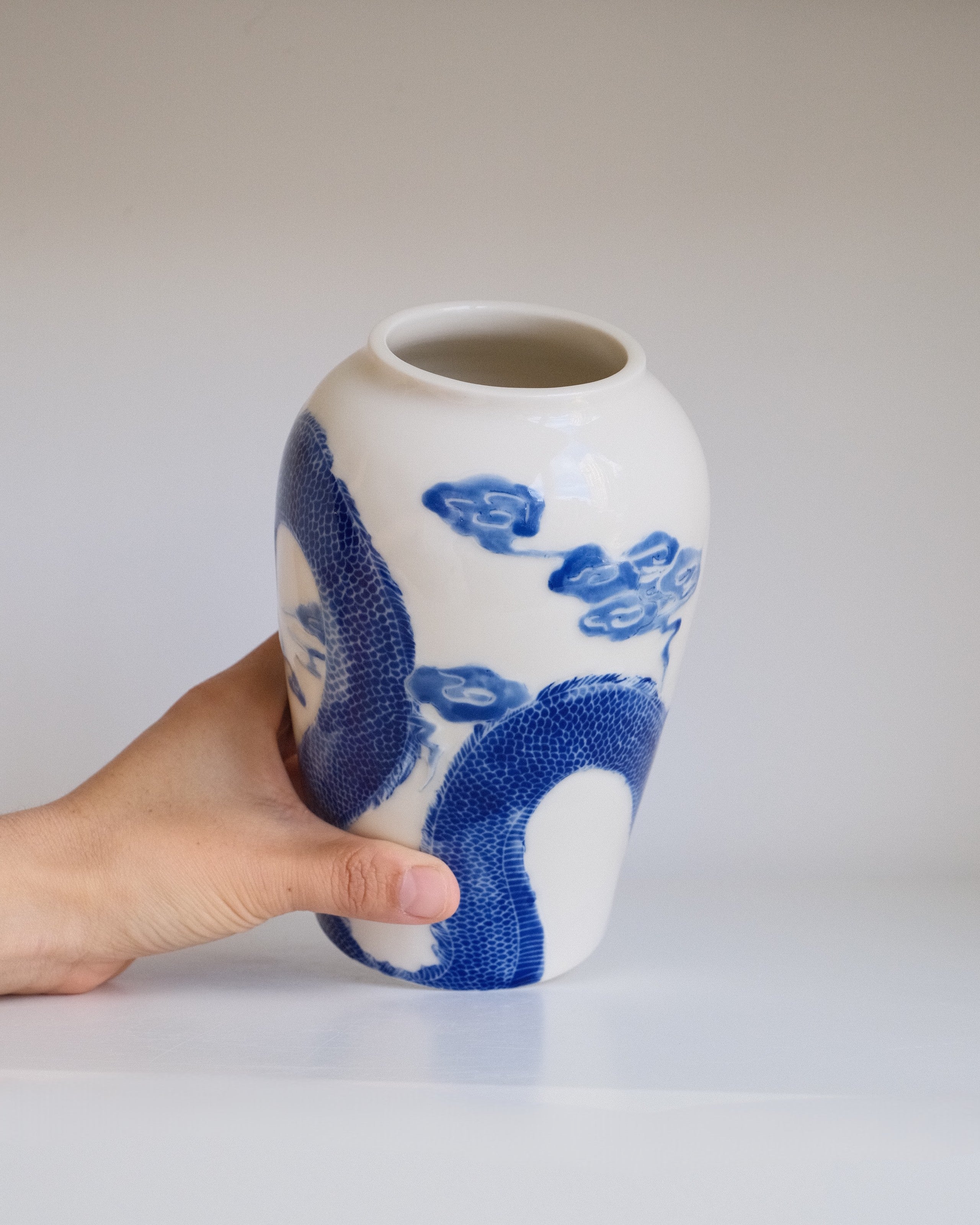 Porcelain Vessel 005 - The Dragon Soars - Urn/Medium