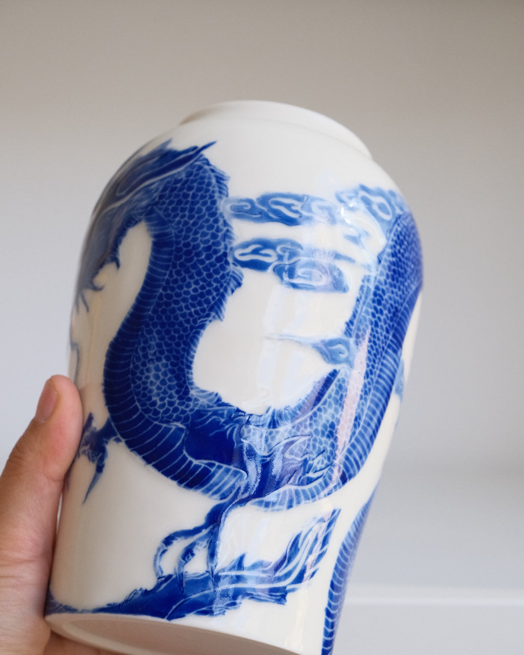 Porcelain Vessel 005 - The Dragon Soars - Urn/Medium