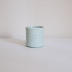 Slip textured Cup 018 "Celadon Blue" - 360ml