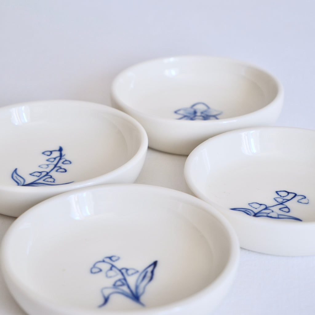 Porcelain Trinket dish - Lily of the valley