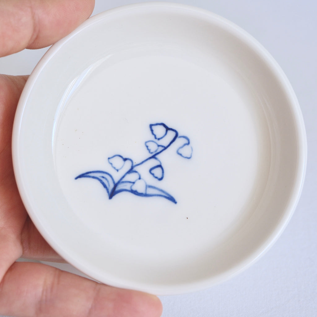 Porcelain Trinket dish - Lily of the valley