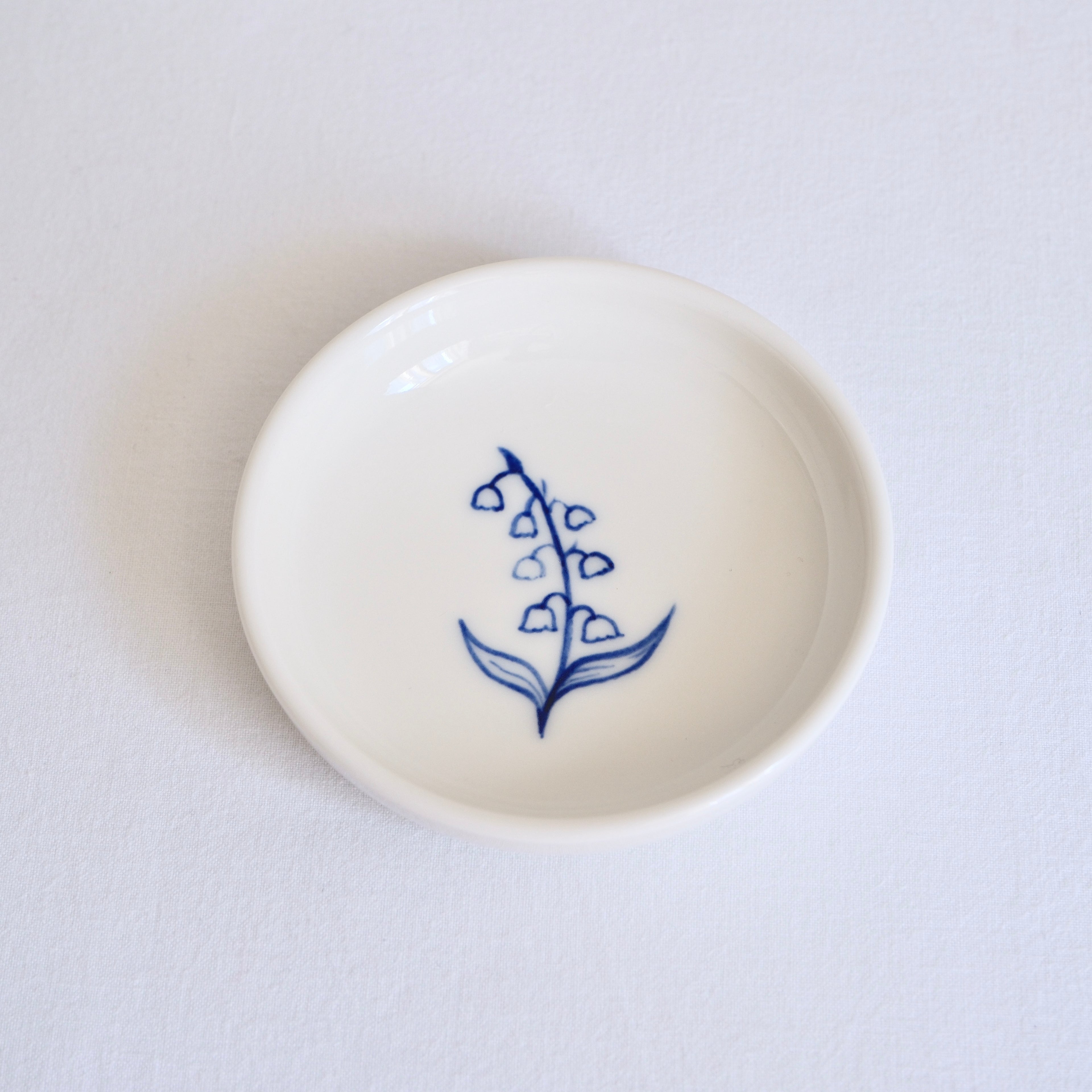Porcelain Trinket dish - Lily of the valley