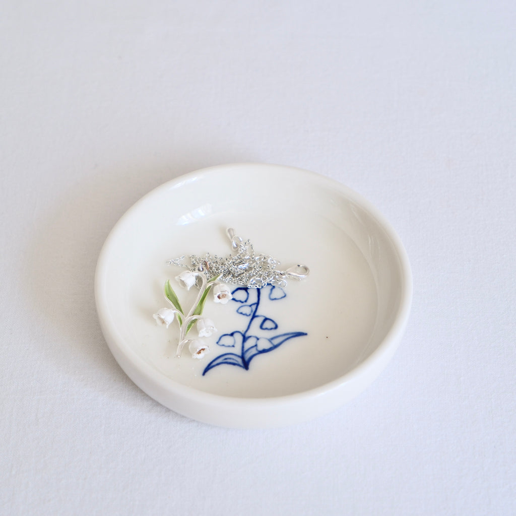 Porcelain Trinket dish - Lily of the valley