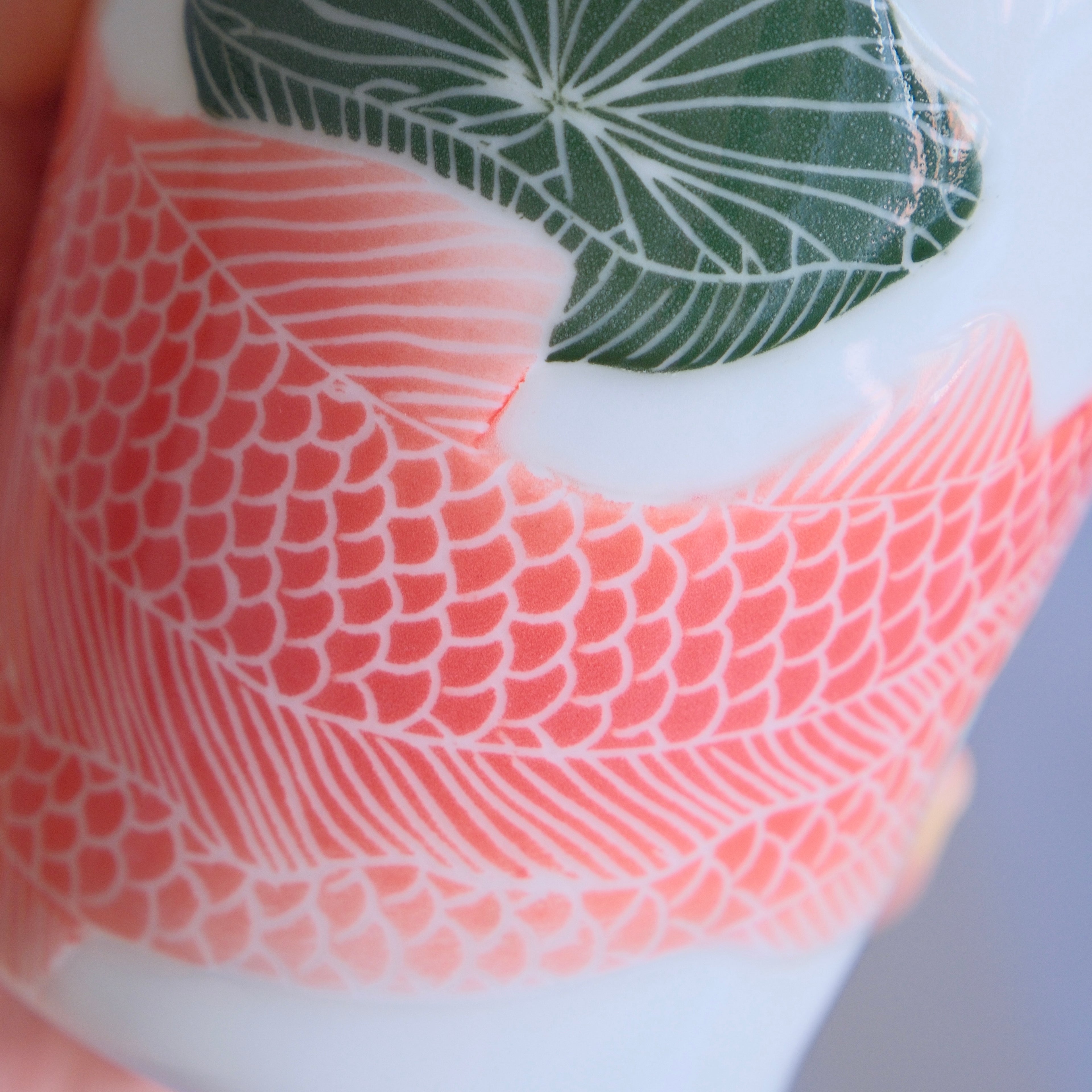 [SECONDS] Adrift Porcelain Tumbler 026 - Koi & Lotus Leaves 420ml