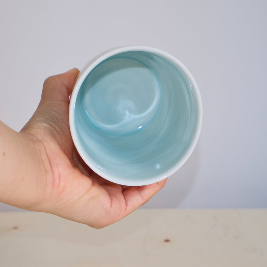 [SECONDS] Adrift Porcelain Tumbler 026 - Koi & Lotus Leaves 420ml