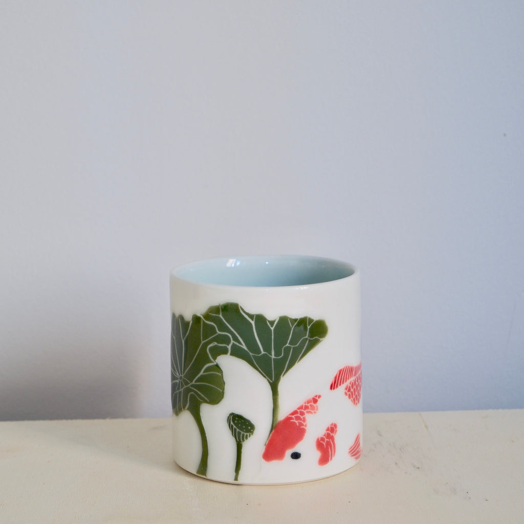 Adrift Porcelain Mug 003 - Koi & Lotus leaves 450ml