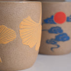 Ginkgo Leaves Buff Stoneware Cup - 300ml