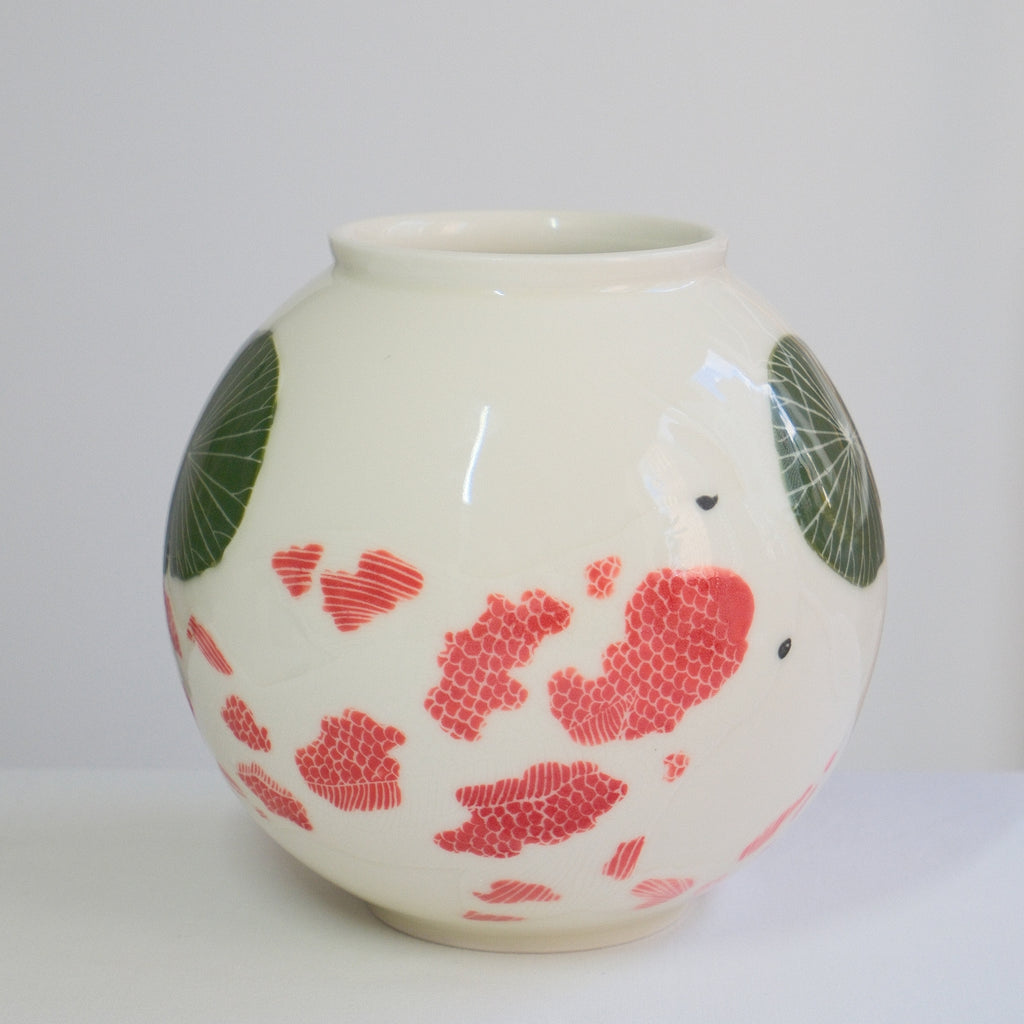 Porcelain Vessel 006 - Koi pond - Moon Jar/Small