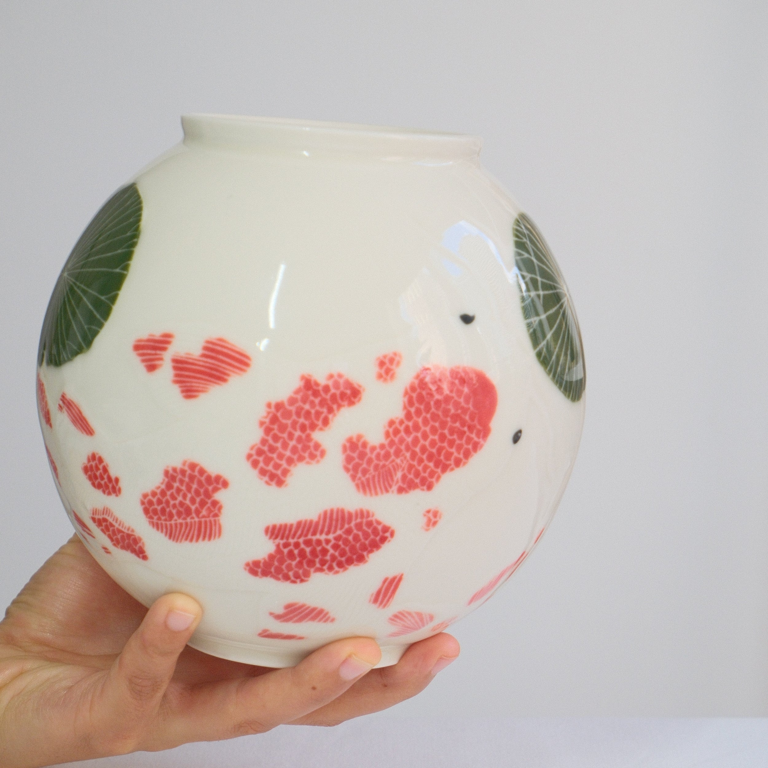 Porcelain Vessel 006 - Koi pond - Moon Jar/Small