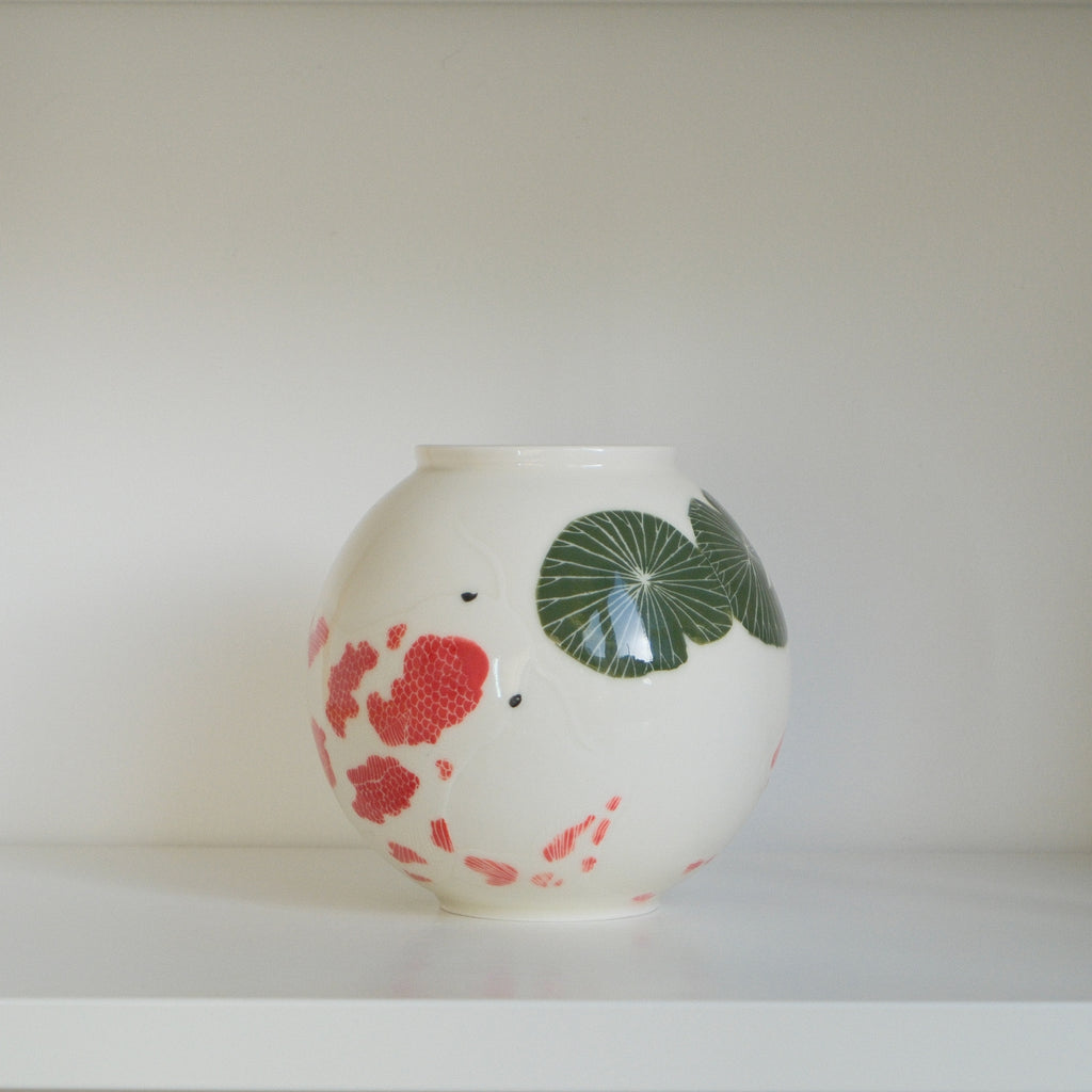 Porcelain Vessel 006 - Koi pond - Moon Jar/Small
