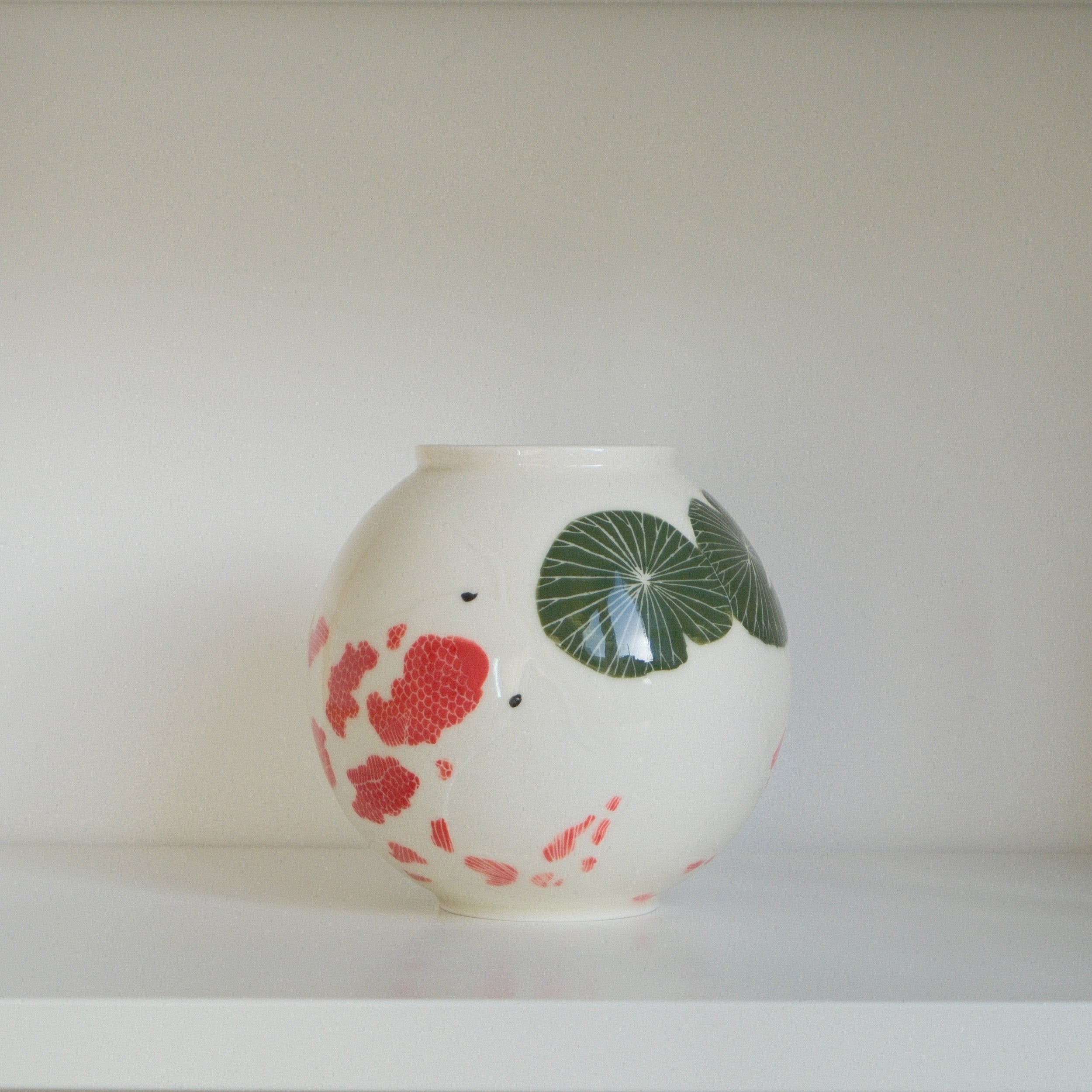 Porcelain Vessel 006 - Koi pond - Moon Jar/Small