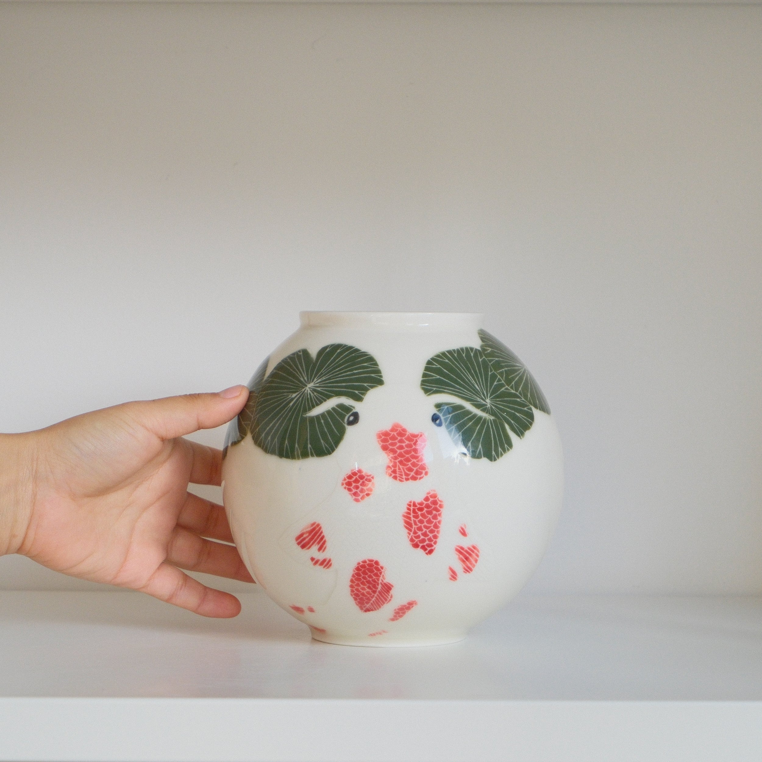 Porcelain Vessel 006 - Koi pond - Moon Jar/Small