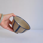 Blue stripes stoneware bowl