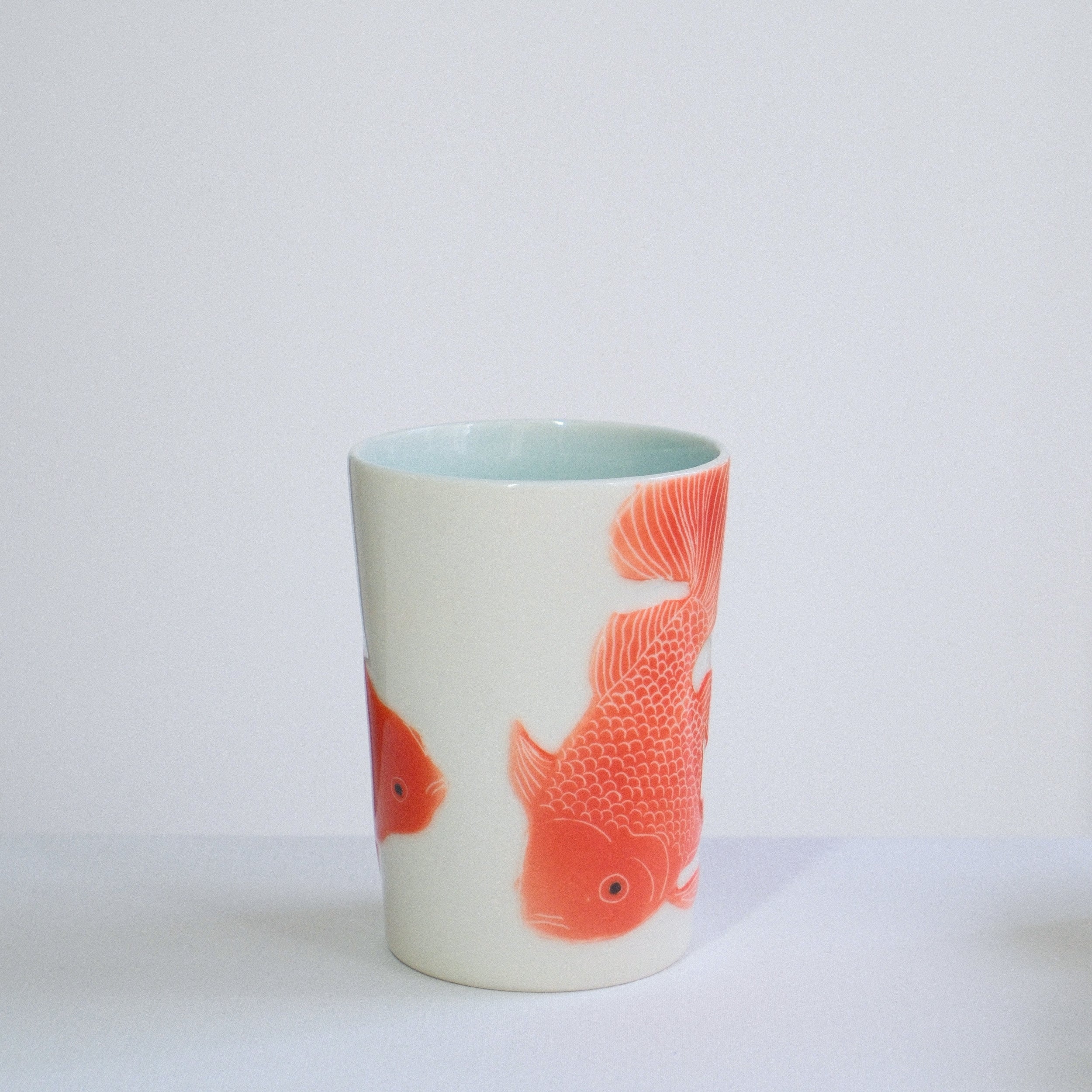 Porcelain Tumbler 011 - Two Goldfish Adrift 360ml